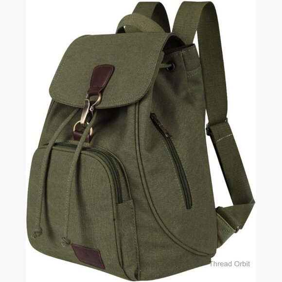 Canvas Daypack Backpack with 5 Pockets, 20L Capacity, Adjustable Straps main image 5